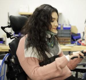 accessability - woman in wheelchair with keyboard